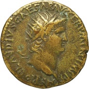 Dupondius - Nero PACE P R TERRA MARIQ PARTA IANVM CLVSIT S C obverse image