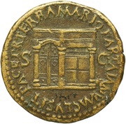 Dupondius - Nero PACE P R TERRA MARIQ PARTA IANVM CLVSIT S C, Rome, 62-68 reverse image