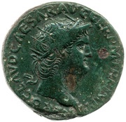 Dupondius - Nero PACE P R VBIQ PARTA IANVM CLVSIT S C obverse image