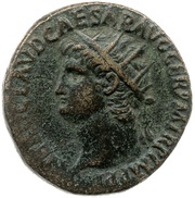 Dupondius - Nero PACE P R VBIQ PARTA IANVM CLVSIT S C obverse image