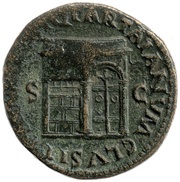 Dupondius - Nero PACE P R VBIQ PARTA IANVM CLVSIT S C, Rome, 62-68 reverse image