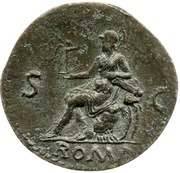 Dupondius - Nero ROMA S C; Roma and Victory, Rome, 62-68 reverse image