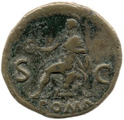 Dupondius - Nero ROMA S C; Roma and Victory, Rome, 62-68 reverse image