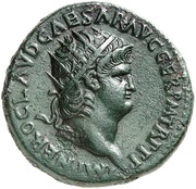 Dupondius - Nero PACE P R TERRA MARIQ PARTA IANVM CLVSIT S C obverse image