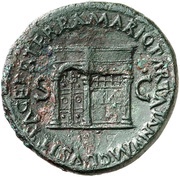 Dupondius - Nero PACE P R TERRA MARIQ PARTA IANVM CLVSIT S C, Rome, 62-68 reverse image