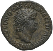 Dupondius - Nero PACE P R VBIQ PARTA IANVM CLVSIT S C obverse image
