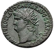 Dupondius - Nero PACE P R VBIQ PARTA IANVM CLVSIT S C obverse image