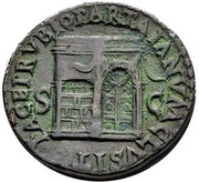 Dupondius - Nero PACE P R VBIQ PARTA IANVM CLVSIT S C, Rome, 62-68 reverse image