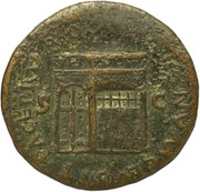 Dupondius - Nero PACE P R VBIQ PARTA IANVM CLVSIT S C, Rome, 62-68 reverse image