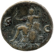 Dupondius - Nero ROMA S C; Roma and Victory, Rome, 62-68 reverse image