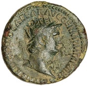 Dupondius - Nero ROMA S C; Roma obverse image