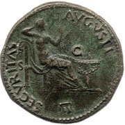 Dupondius - Nero SECVRITAS AVGVSTI S C II; Securitas, Rome, 62-68 reverse image