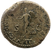 Dupondius - Nero VICTORIA AVGVSTI S C II; Victory, Rome, 62-68 reverse image