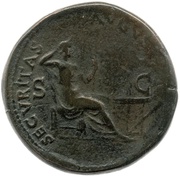 Dupondius - Nero SECVRITAS AVGVSTI S C; Securitas, Rome, 62-68 reverse image