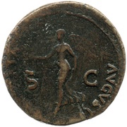Dupondius - Nero VICTORIA AVGVSTI S C; Victory, Rome, 62-68 reverse image