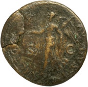 Dupondius - Nero VICTORIA AVGVSTI S C; Victory, Rome, 62-68 reverse image