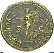 Dupondius - Nero VICTORIA AVGVSTI S C; Victory, Rome, 62-68 reverse image