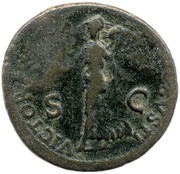 Dupondius - Nero VICTORIA AVGVSTI S C; Victory, Rome, 62-68 reverse image