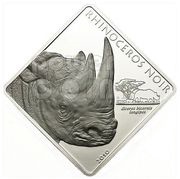 1500 Francs Black rhinoceros; small type, Cameroon, 2010 reverse image
