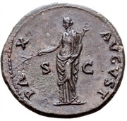 Dupondius - Galba PAX AVGVST S C; Pax, Rome, 68-69 reverse image