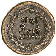 Dupondius - Galba S P Q R O B CIVES SERVAT, Rome, 68-69 reverse image