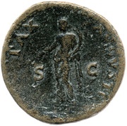 Dupondius - Vitellius PAX AVGVSTI S C; Pax, Rome, 69 reverse image