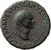 Dupondius - Vespasian S C; Victory obverse image