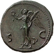 Dupondius - Vespasian S C; Victory, Rome, 71 reverse image