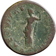 Dupondius - Vespasian AEQVITAS AVGVSTI S C; Aequitas, Rome, 71 reverse image