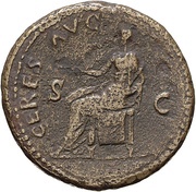 Dupondius - Vespasian CERES AVG S C; Ceres, Rome, 71 reverse image