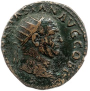 Dupondius - Vespasian CONCOR AVG S C; Concordia obverse image