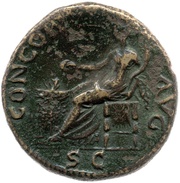 Dupondius - Vespasian CONCOR AVG S C; Concordia, Rome, 71 reverse image