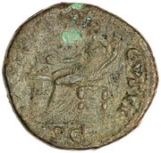 Dupondius - Vespasian CONCORDIA AVGVSTI S C; Concordia, Rome, 71 reverse image
