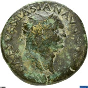 Dupondius - Vespasian FORTVNAE REDVCI S C; Fortuna obverse image