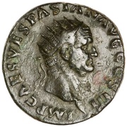 Dupondius - Vespasian PAX AVGVSTI S C; Pax obverse image