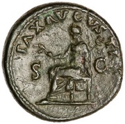 Dupondius - Vespasian PAX AVGVSTI S C; Pax, Rome, 71 reverse image