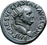 Dupondius - Vespasian ROMA S C; Roma obverse image