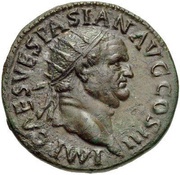 Dupondius - Vespasian ROMA S C; Roma obverse image