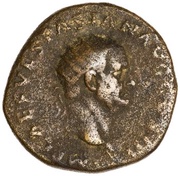 Dupondius - Vespasian ROMA S C; Roma obverse image