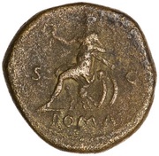 Dupondius - Vespasian ROMA S C; Roma, Rome, 71 reverse image