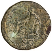 Dupondius - Vespasian TVTELA AVGVSTI S C; Tutela, Rome, 71 reverse image