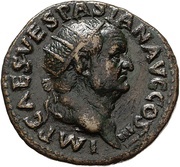 Dupondius - Vespasian VICTORIA NAVALIS S C; Victory obverse image