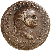 Dupondius - Vespasian FORTVNAE REDVCI S C; Fortuna obverse image