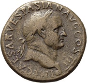 Dupondius - Vespasian FORTVNAE REDVCI S C; Fortuna obverse image