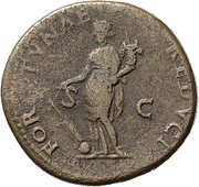 Dupondius - Vespasian FORTVNAE REDVCI S C; Fortuna, Rome, 71 reverse image