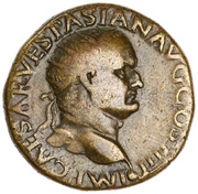 Dupondius - Vespasian FORTVNAE REDVCI S C; Fortuna obverse image