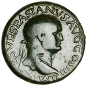 Dupondius - Vespasian PAX AVG S C; Pax obverse image