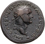 Dupondius - Vespasian PAX AVG S C; Pax obverse image
