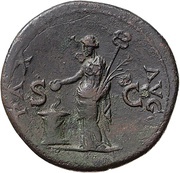 Dupondius - Vespasian PAX AVG S C; Pax, Rome, 71 reverse image