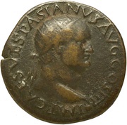 Dupondius - Vespasian ROMA S C; Roma obverse image